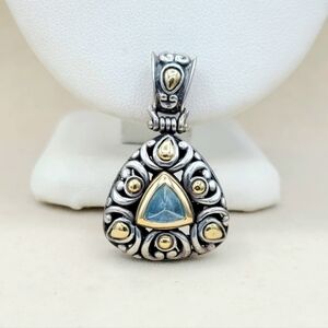 John Hardy Pendant with Blue Topaz and Gold